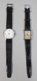 2 White Gold Wrist Watches Zodiac & Longines