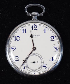Movado Platinum & Sapphire Pocket Watch