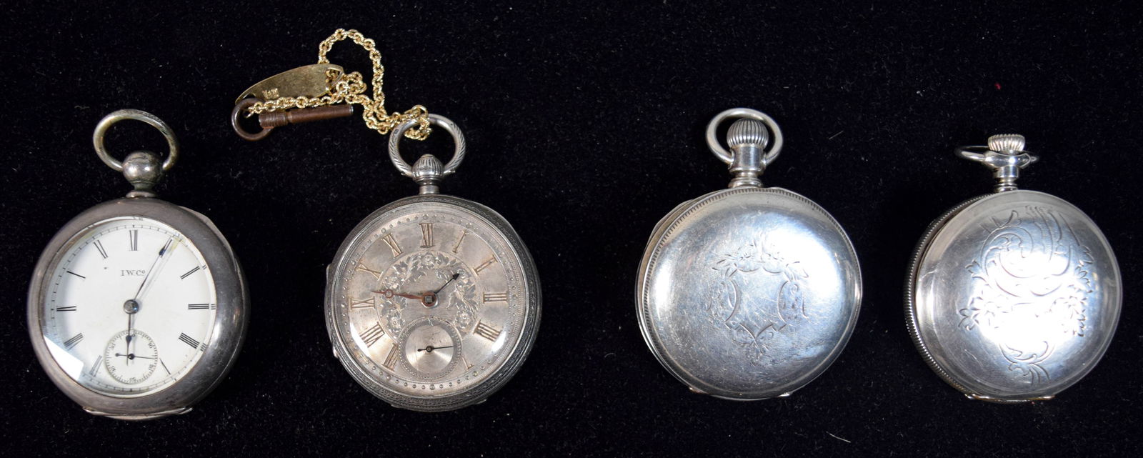 4 Silver Pocket Watches Coin, 800, Sterling (1 of 16)