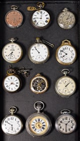 12 Pocket Watches Longines, Hamilton