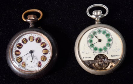 2 Pocket Watches Hebdomas, Swiss