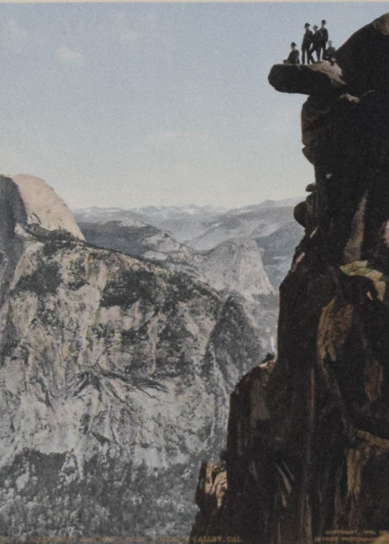 William Henry Jackson Yosemite Valley 1898: William Henry Jackson (American, 1843-1942). Photocrom print, Glacier Point and South Dome Yosemite Valley, CA. Copyright 1898 by Detroit Photographic Co. 8 3/4" x 6 3/4" (with frame 15" x 12 1/2").