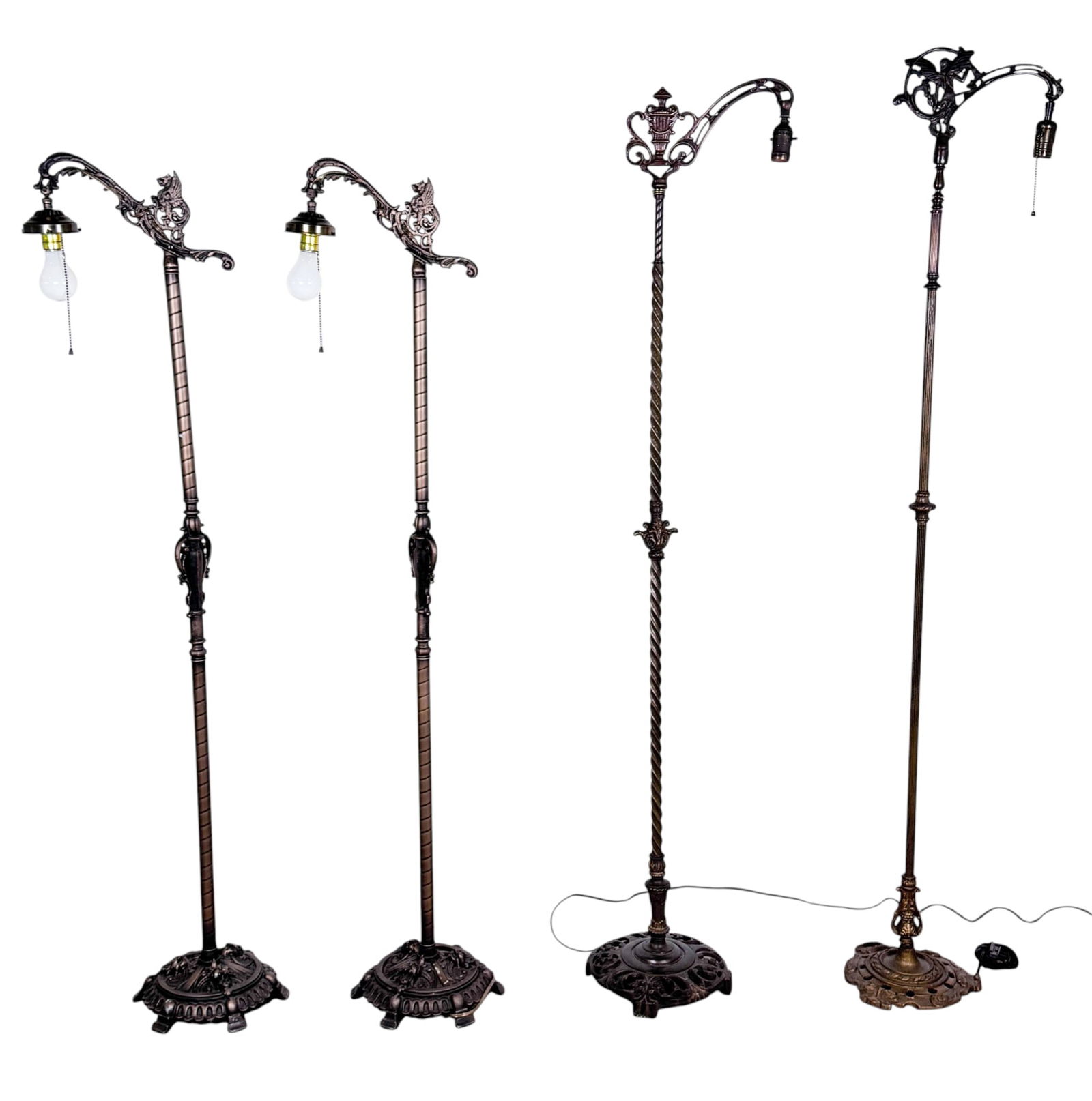 4 Vintage Cast Metal Bridge Floor Lamps (1 of 20)
