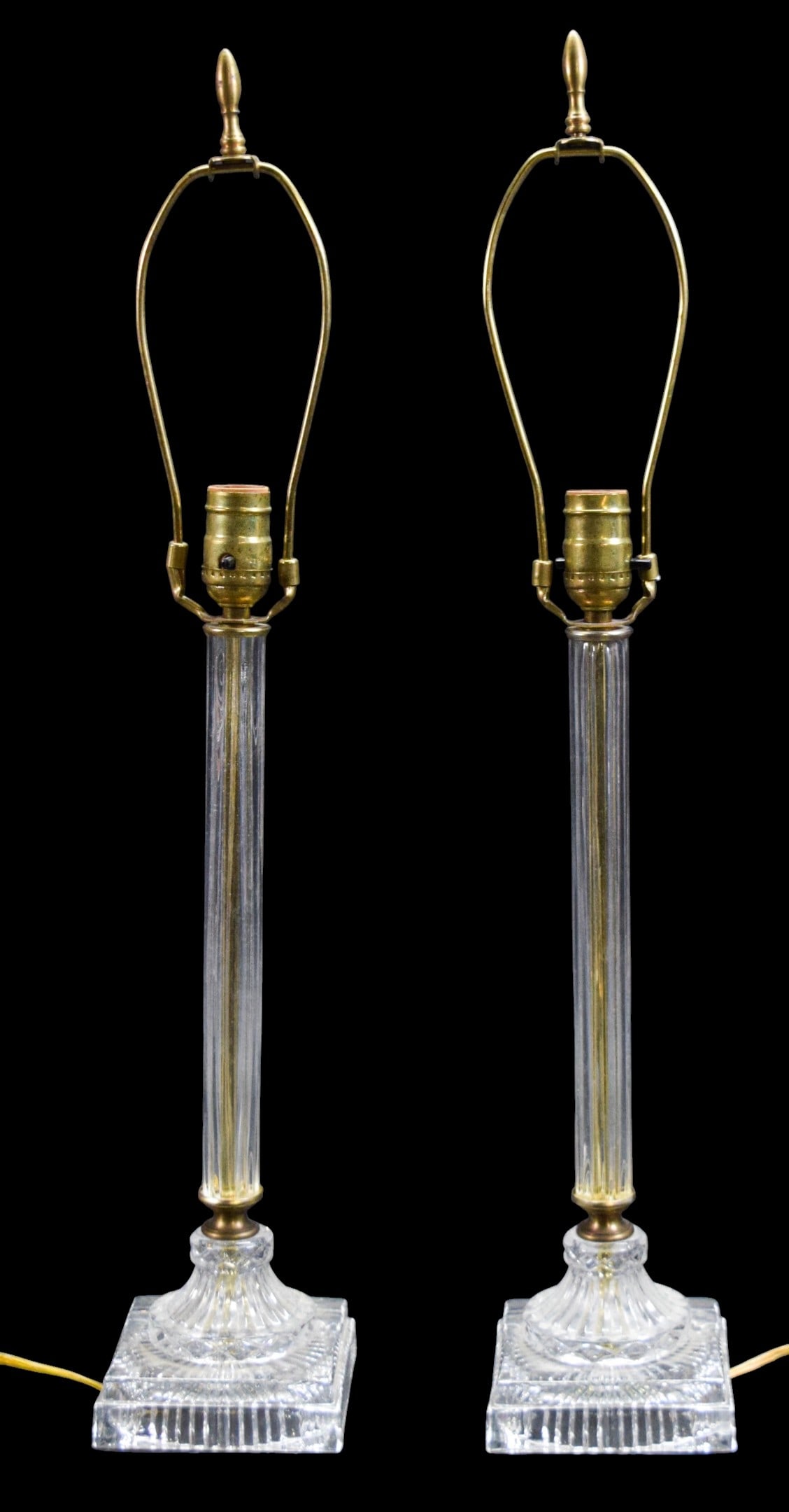 Pair of Crystal Column Lamps (1 of 18)