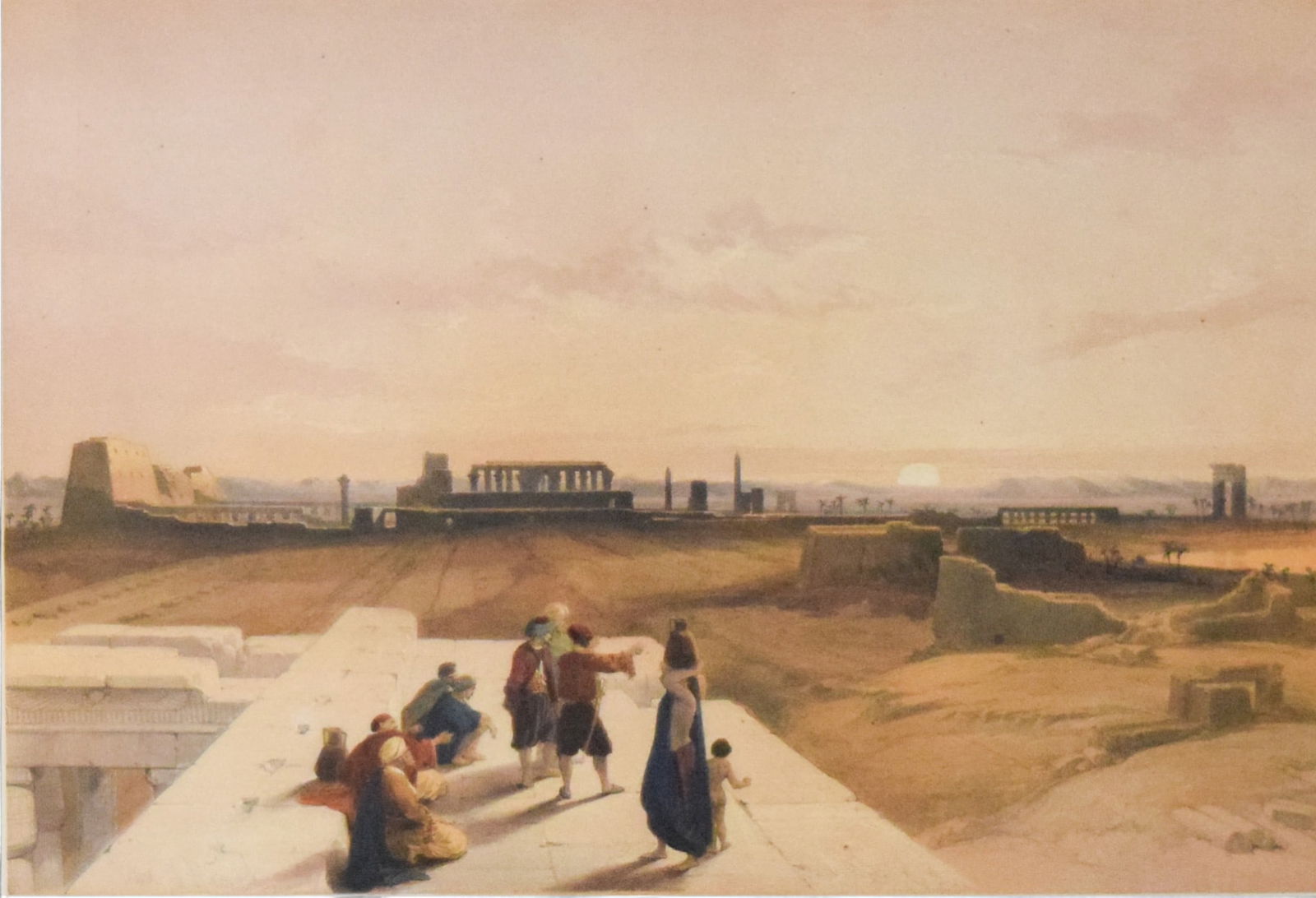 After David Roberts Lithograph Ruins of Karnack (1 of 5)