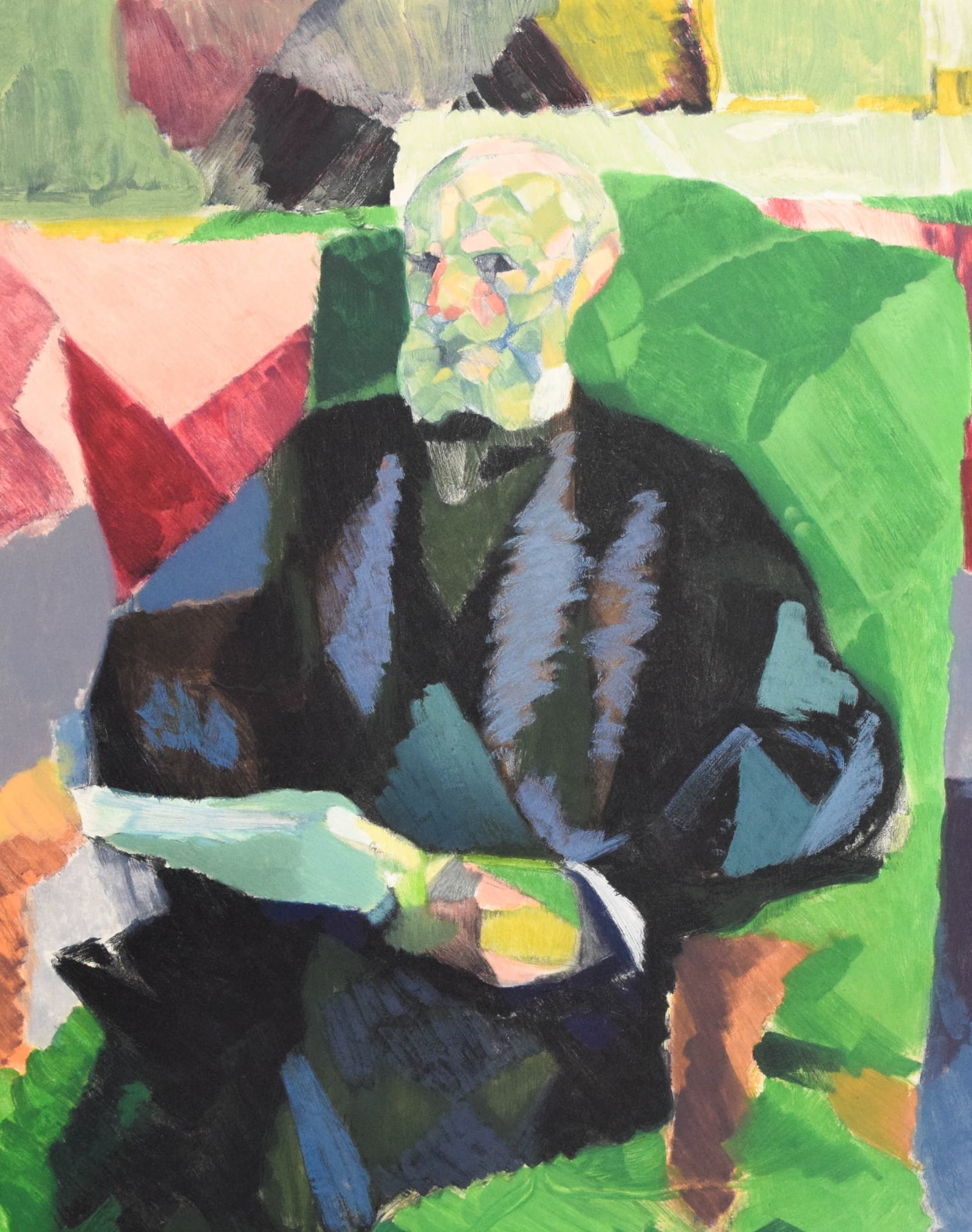 Jacques Villon Lithograph Monsieur Duchamp: Jacques Villon (French, 1875-1963). Lithograph, Monsieur Duchamp. Pencil signed lower right and numbered 37/125 in pencil lower left. With Atelier Crommelynck Paris blindstamp lower left. Unframed. Sh