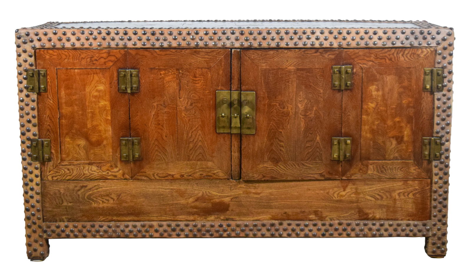 Primitive Style Sideboard With Nailhead & Hide (1 of 18)