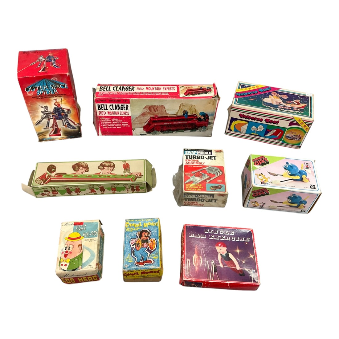 9 Vintage Tin and Plastic Toys, Masudaya, Remco, and Others, circa 1950s-1980s (1 of 14)