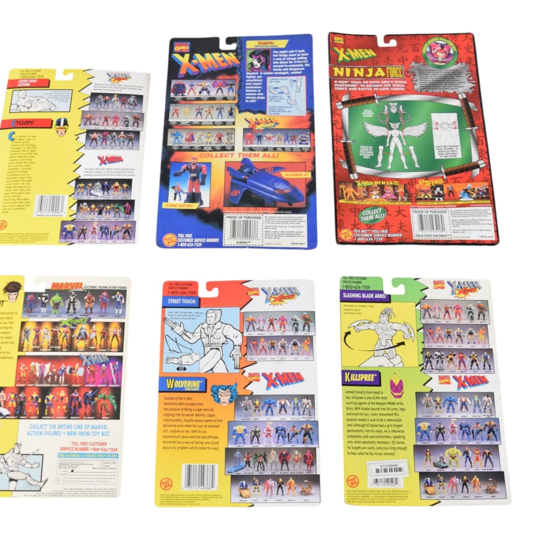 Toy Biz Marvel Comics The Uncanny X-Men and X-Force Action Figure Collection, 18 Pieces, Early 1990s: Eighteen vintage action figures from the early 1990s, manufactured by Toy Biz under license from Marvel Comics. The assortment primarily focuses on characters from The Uncanny X-Men and X-Force produc