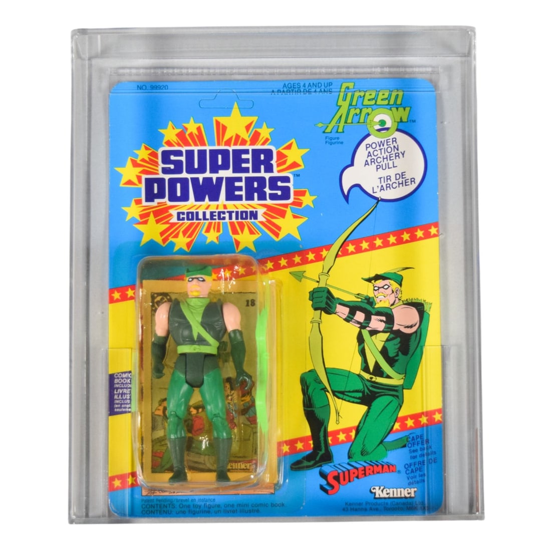 Kenner 1985 Super Powers Green Arrow Series 2 23-Back Action Figure AFA 70+ (1 of 6)