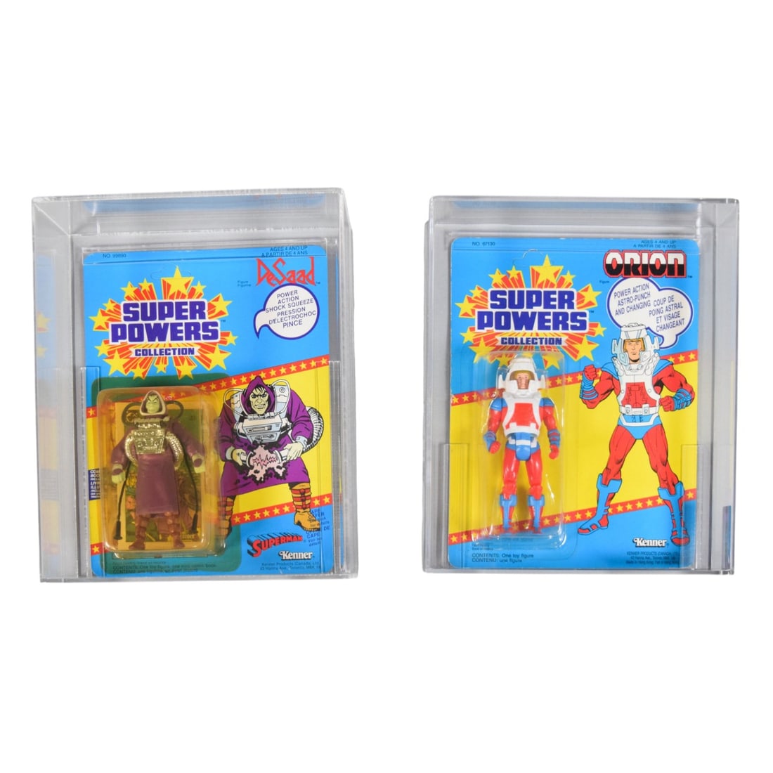 Kenner Canada DC Super Powers Collection DeSaad and Orion Carded Figures, 1985-1986 (1 of 11)