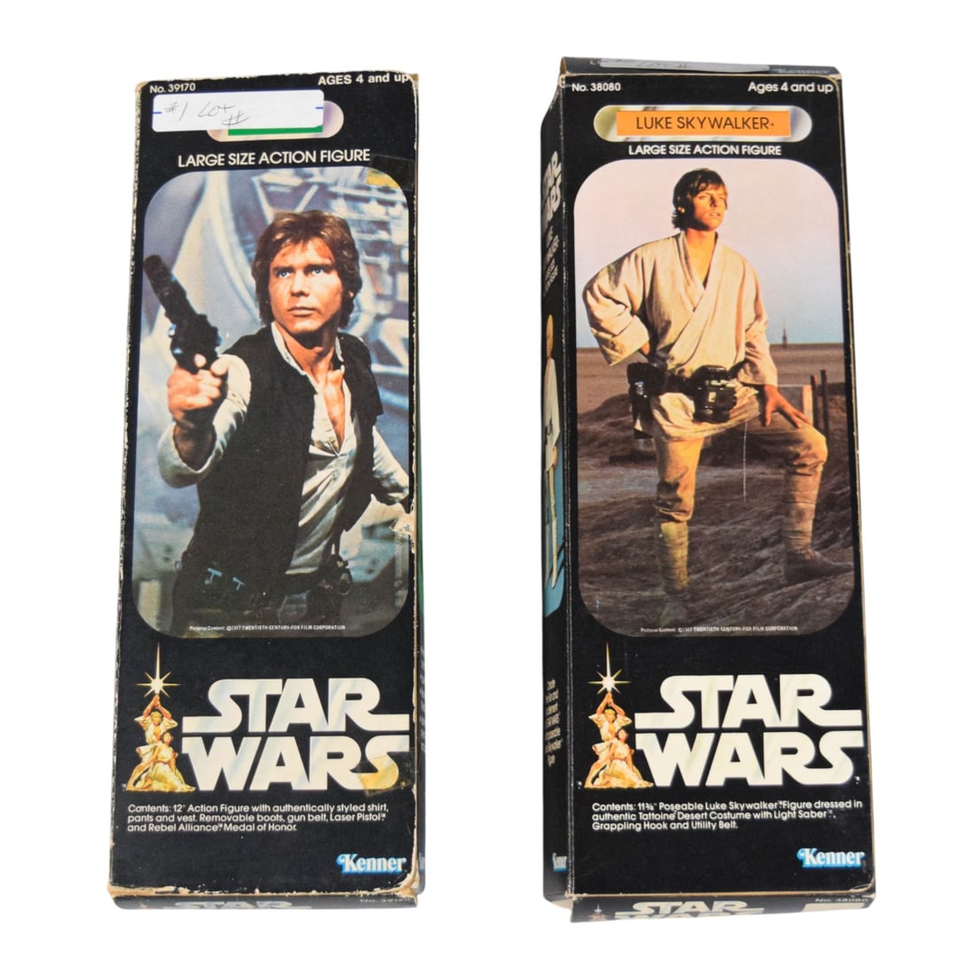 Kenner Star Wars Large Size Action Figures Han Solo and Luke Skywalker 1977 (1 of 10)