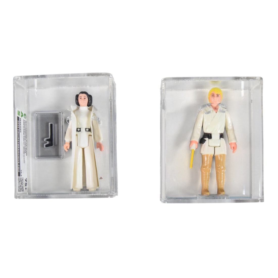 2 Kenner 1977 Star Wars Princess Leia Organa & Luke Skywalker Graded Action Figures (1 of 6)