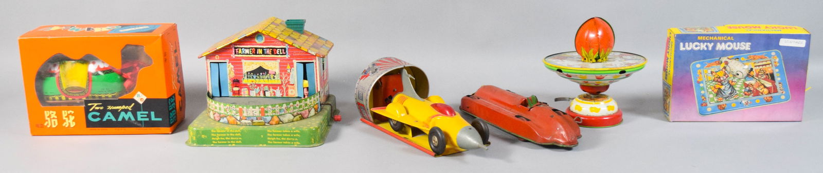 6 Vintage Tin Litho and Plastic Toys (1 of 4)