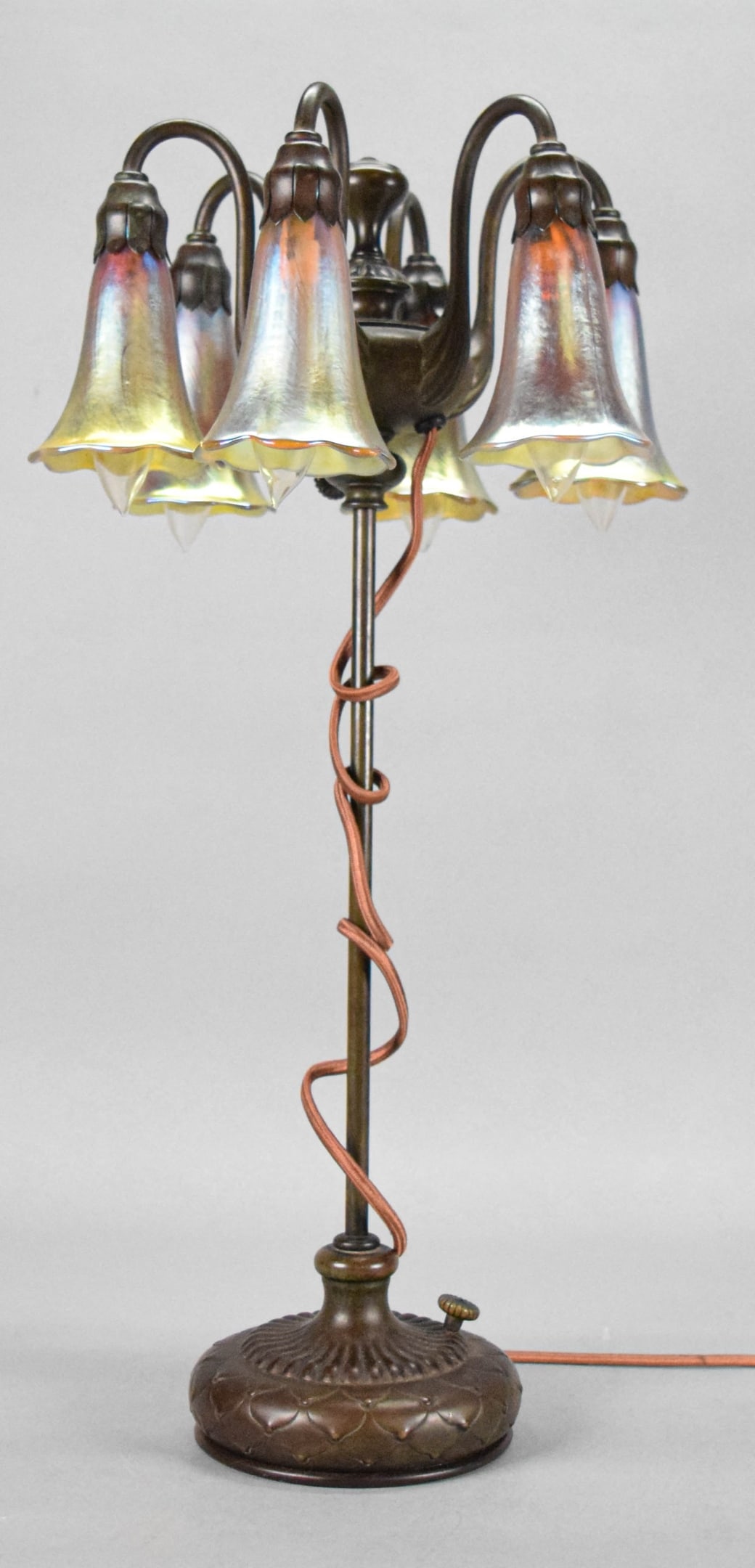 Tiffany Studios Bronze Six Light Lily Lamp (1 of 20)