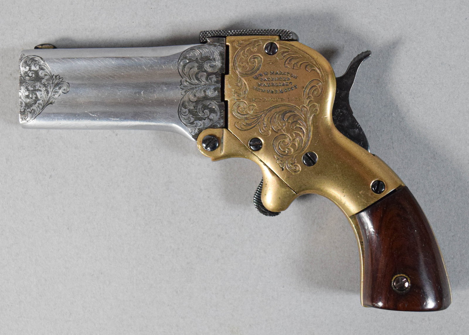 W.W. Marston Three-Barrel .32 Caliber Rimfire Pocket Pistol (1 of 6)