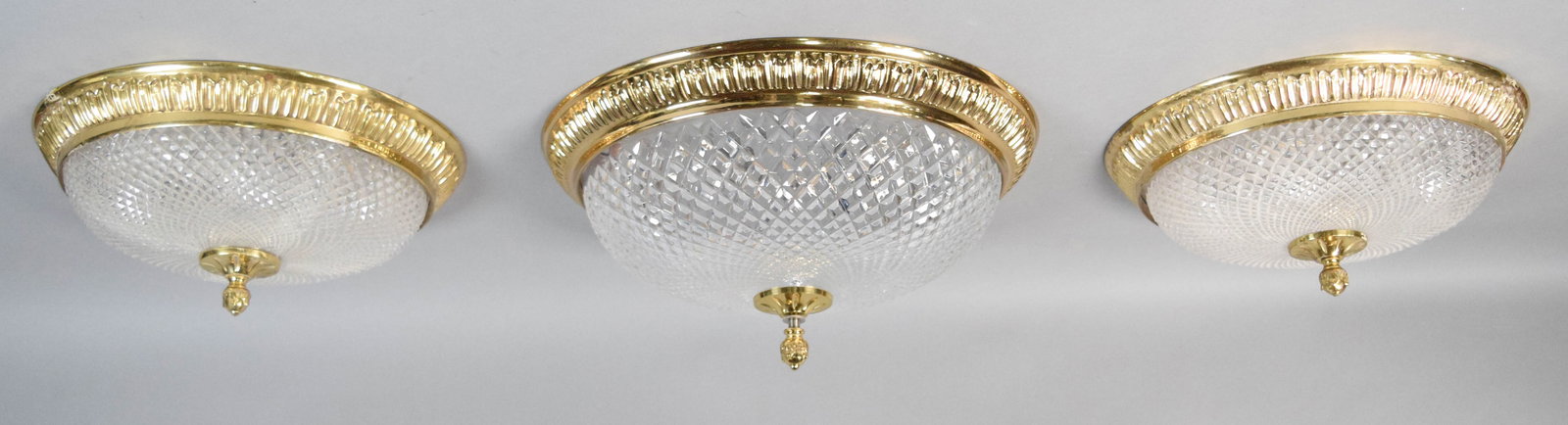 Trio of Arihant Cut Glass Flush Mount Ceiling Fixtures (1 of 17)