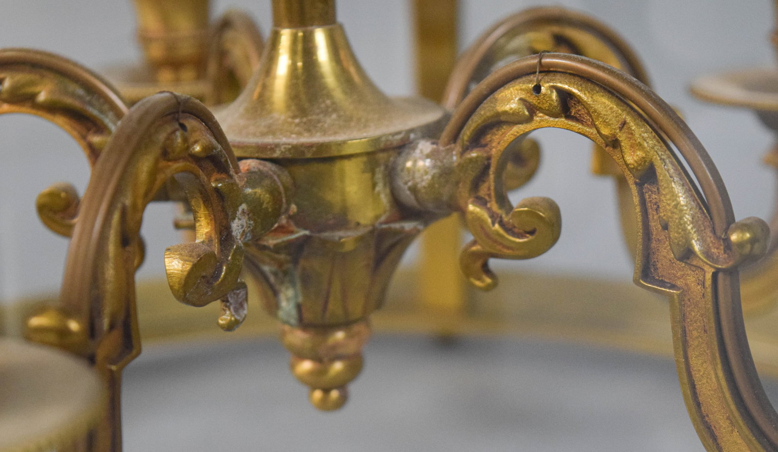 Louis XVI Style Gilt-Metal and Glass Five-Light Lantern Chandelier - 11
