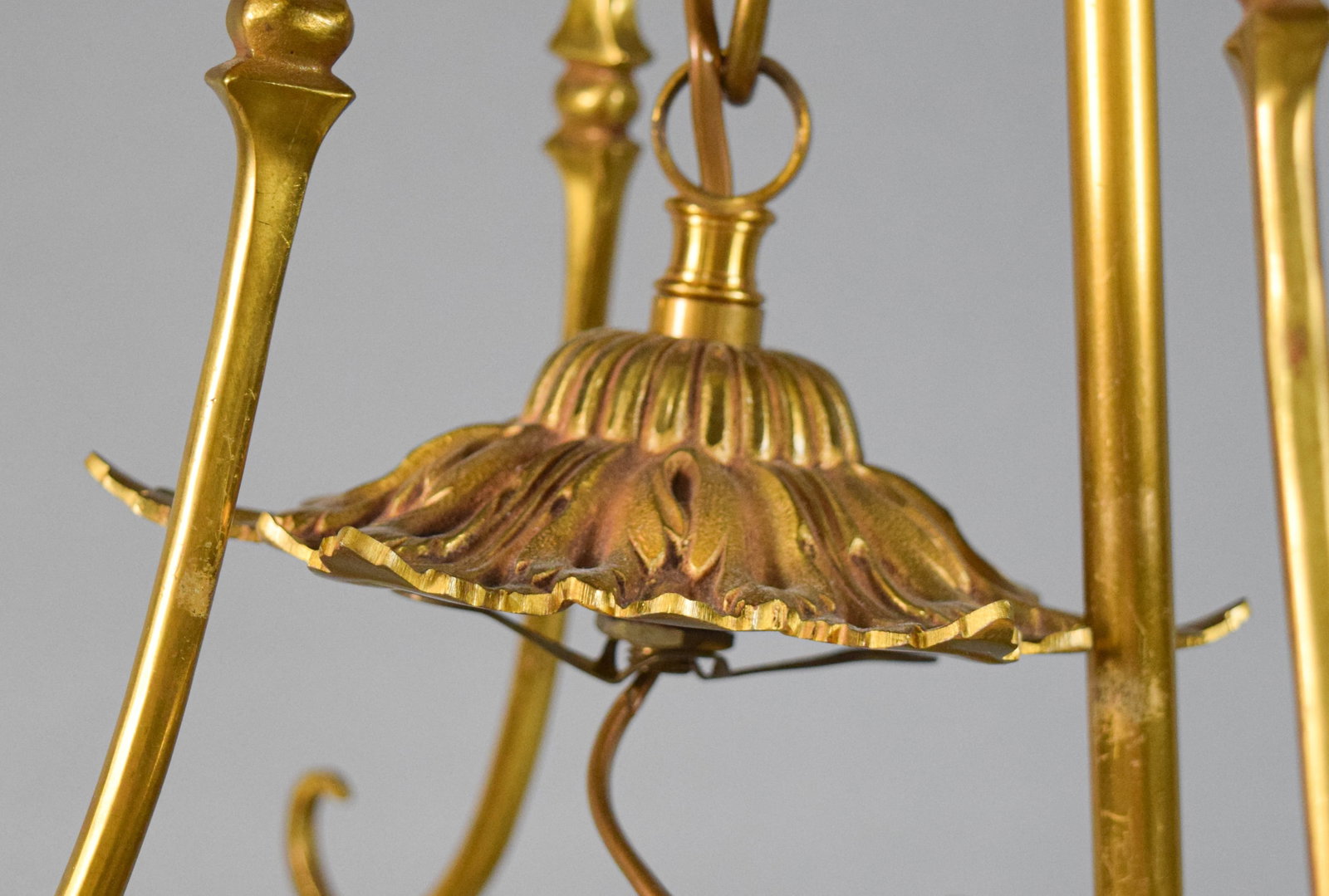 Louis XVI Style Gilt-Metal and Glass Five-Light Lantern Chandelier - 6