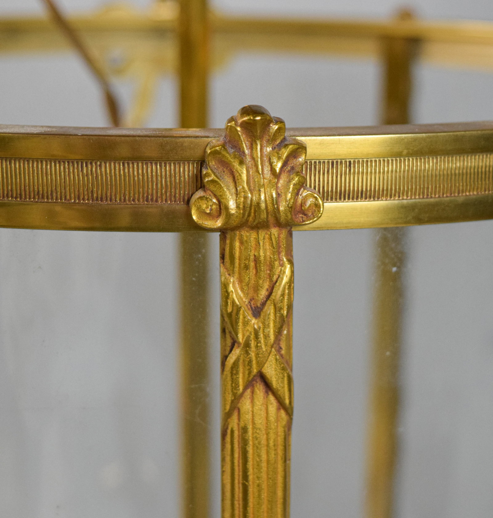 Louis XVI Style Gilt-Metal and Glass Five-Light Lantern Chandelier - 8