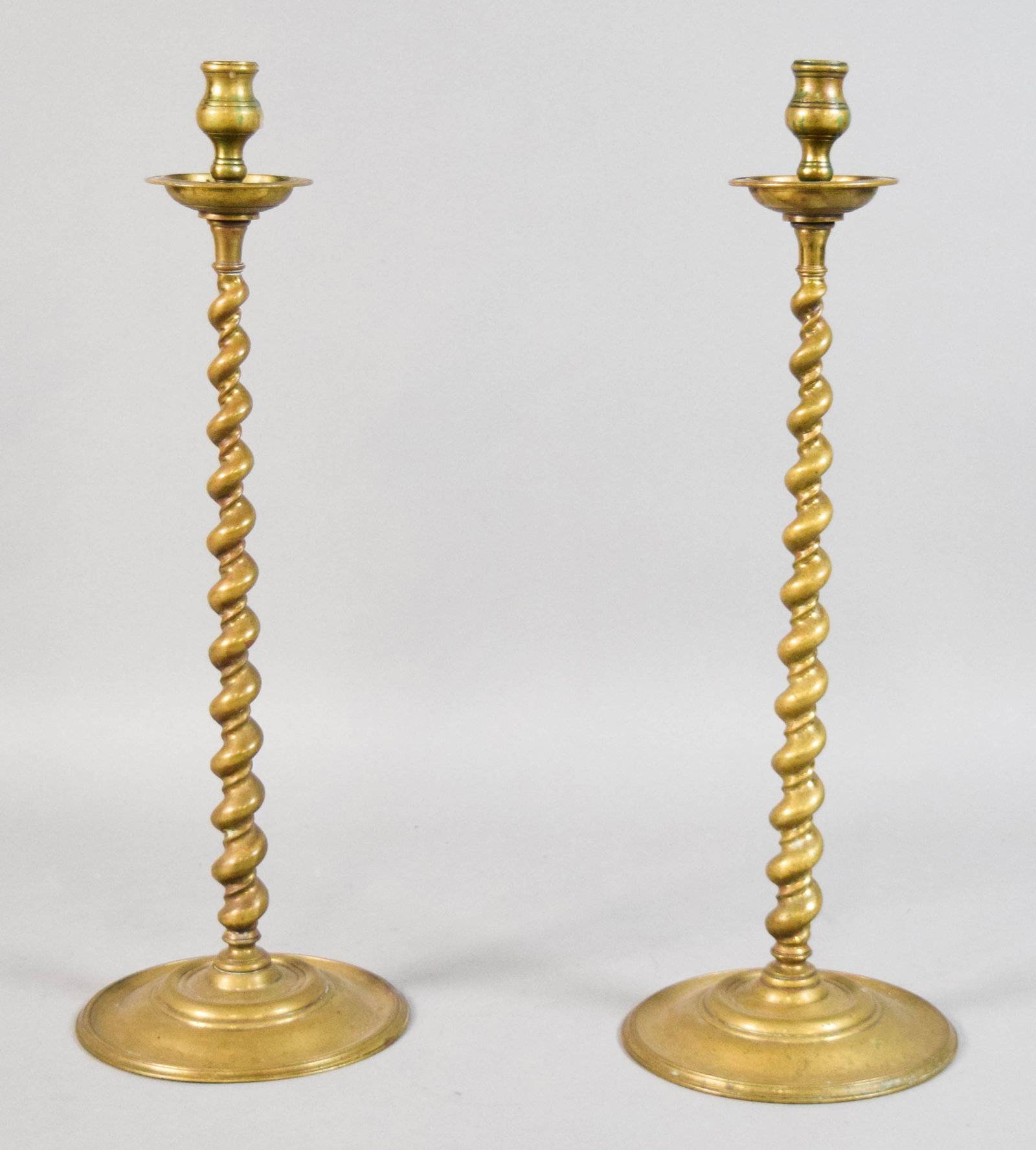 Pair of Tall Barley Twist Brass Candlesticks (1 of 13)