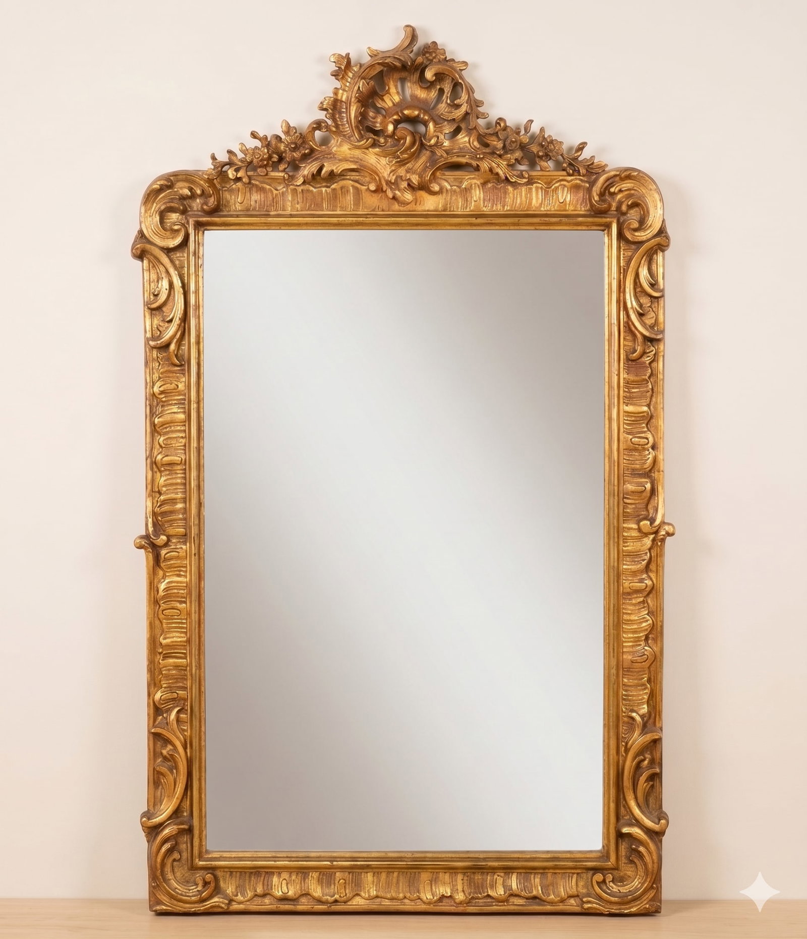 Large Rococo Revival Giltwood Wall Mirror (1 of 10)