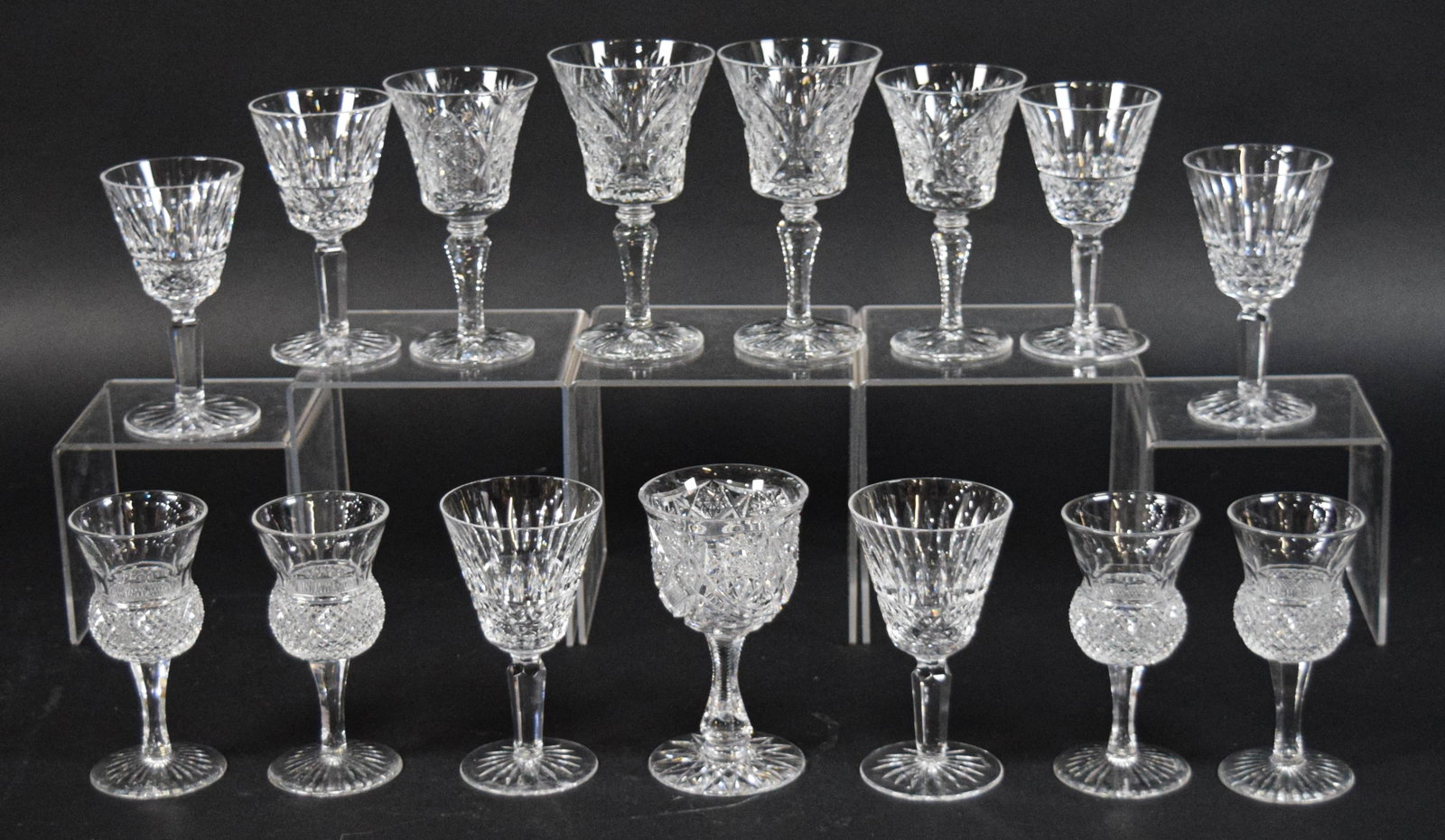 15 Cut Crystal Stemware Pieces Incl Waterford and Edinburgh Crystal (1 of 14)