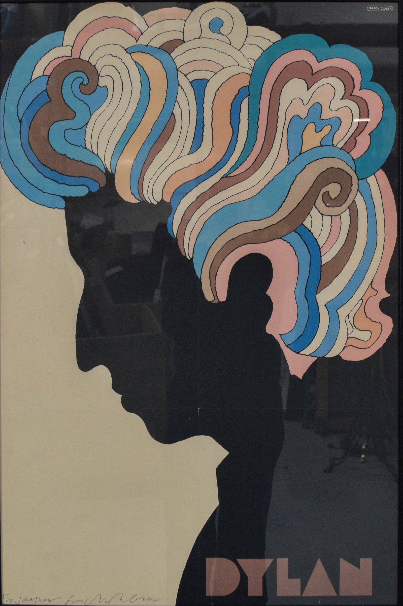 Signed Milton Glaser 1966 Offset Lithograph Bob Dylan (1 of 7)