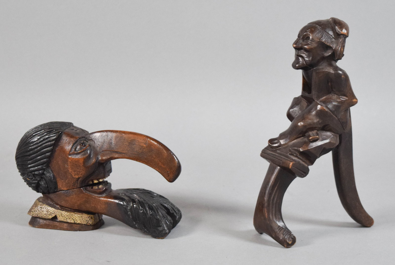 2 Hand-Carved Wooden Figurative Nutcrackers (1 of 16)