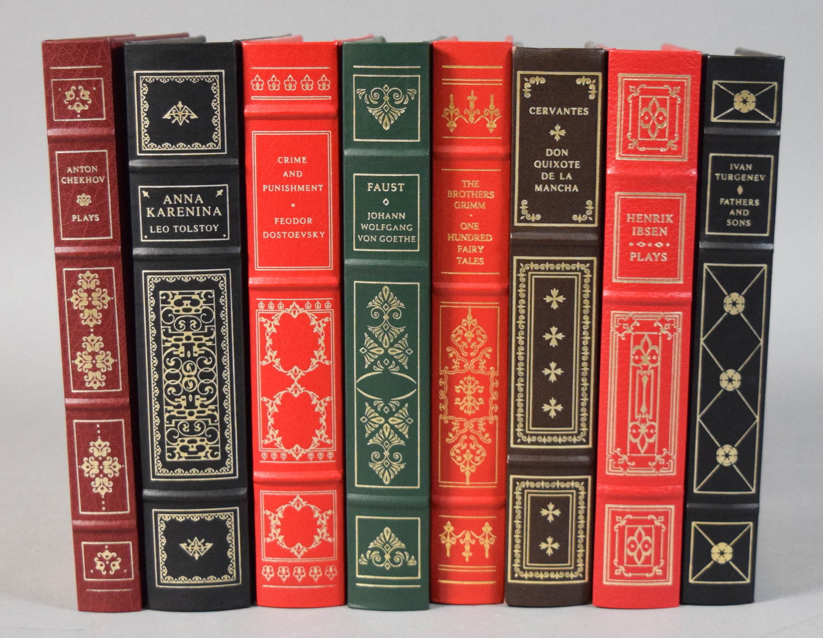 Collection of 8 Franklin Library Hardcover Classics: Collection of eight Franklin Library decorative hardcover classic literature books. Titles include Anna Karenina by Leo Tolstoy, Crime and Punishment by Fyodor Dostoevsky, Faust by Johann Wolfgang von