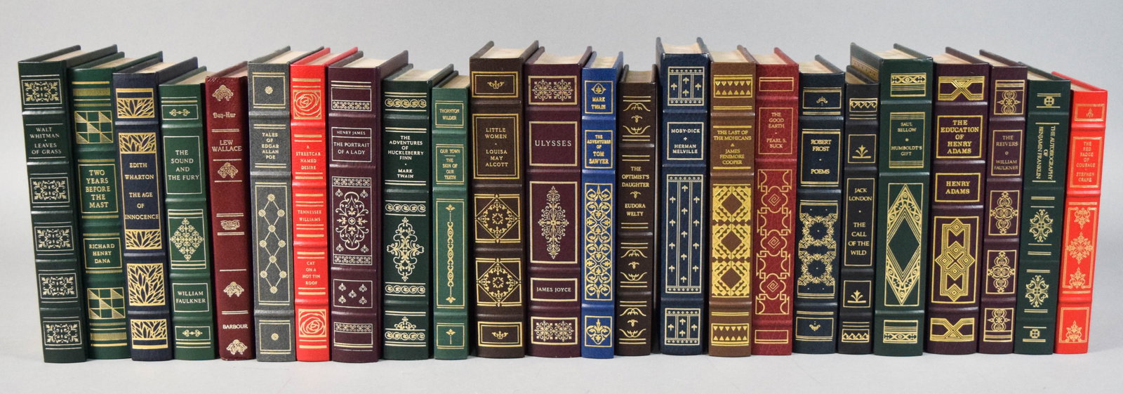 Collection of 24 Volumes of Classics Incl The Franklin Library Editions: 24 volumes of classic literature, primarily published by The Franklin Library. Largest book 2 1/2" H x 6 1/4" W x 9 1/2" L. One book in the collection, Ben-Hur by Lew Wallace, is part o