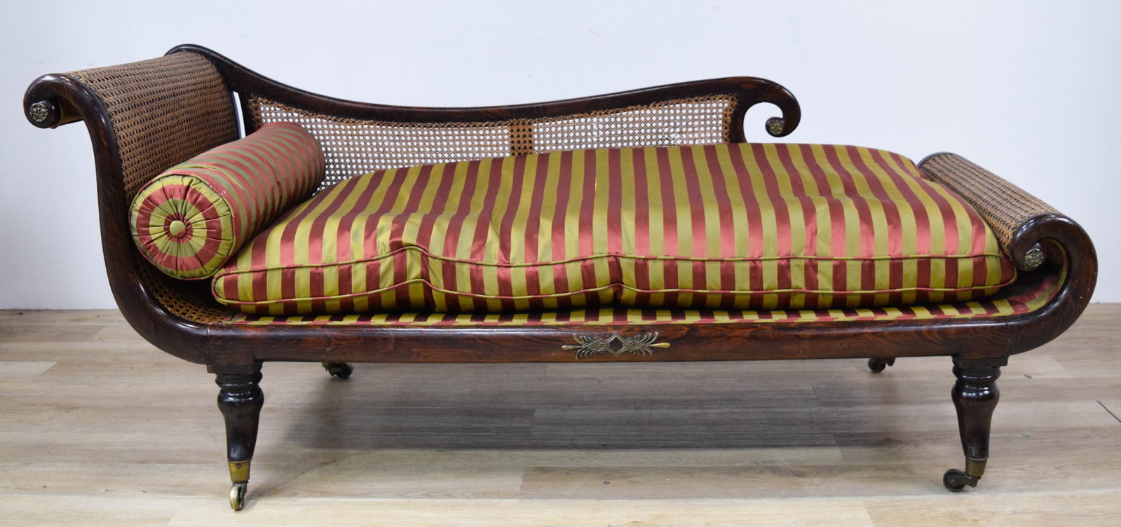 Regency Style Caned and Upholstered R?©camier (1 of 10)