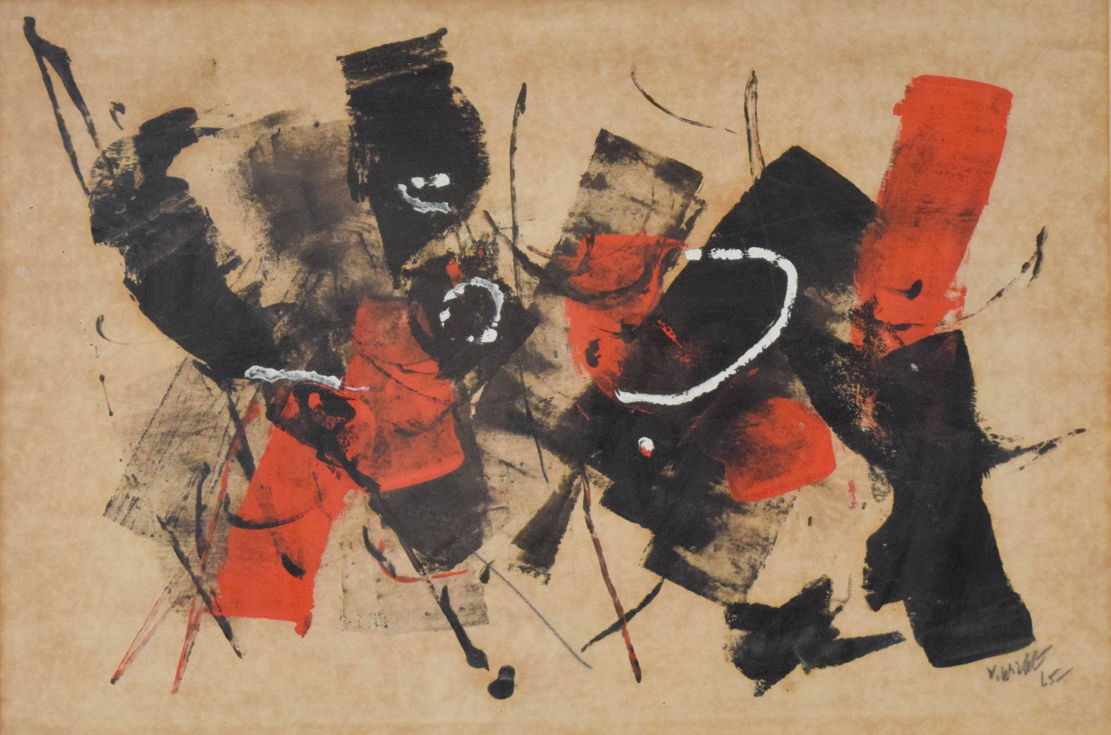 John von Wicht Mixed Media Abstract Expressionist Painting (1 of 7)