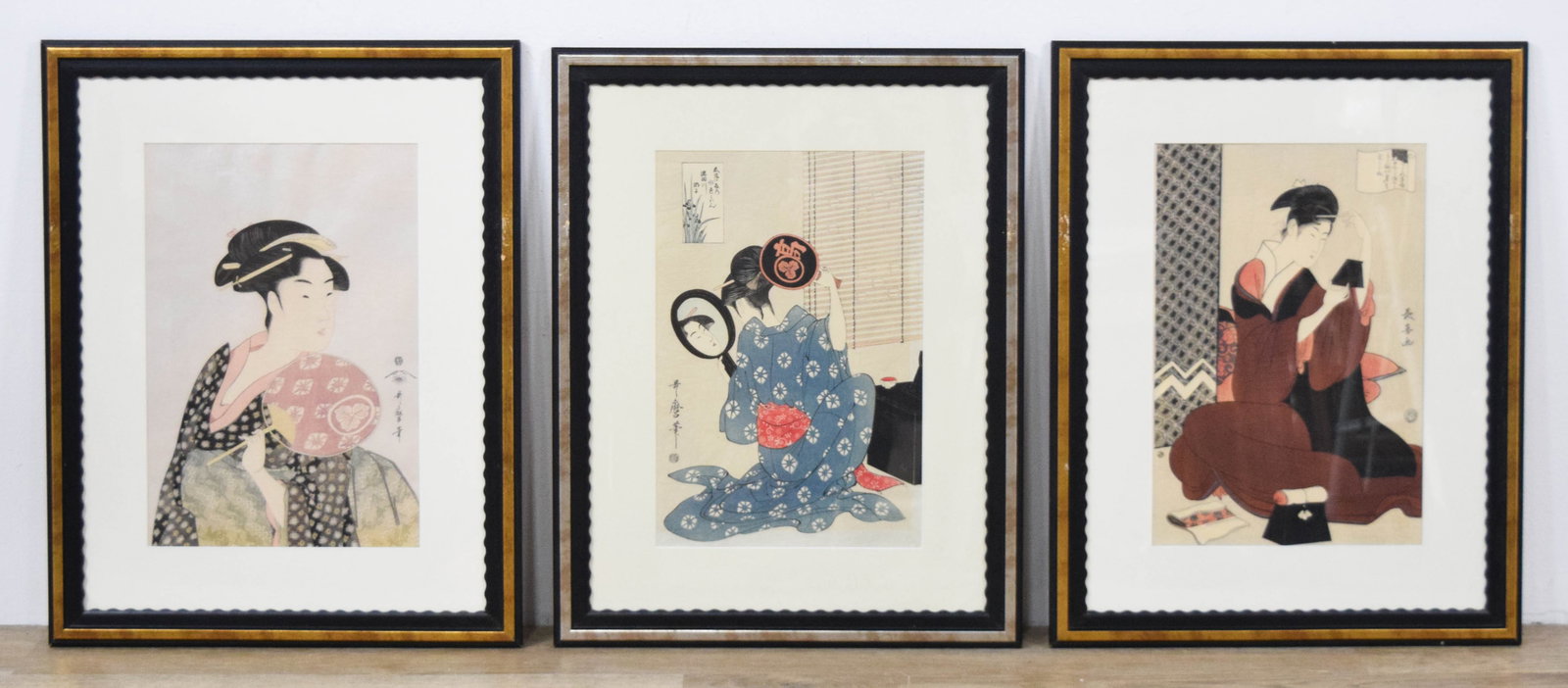 3 Japanese Woodblock Prints after Utamaro and Choki (1 of 16)