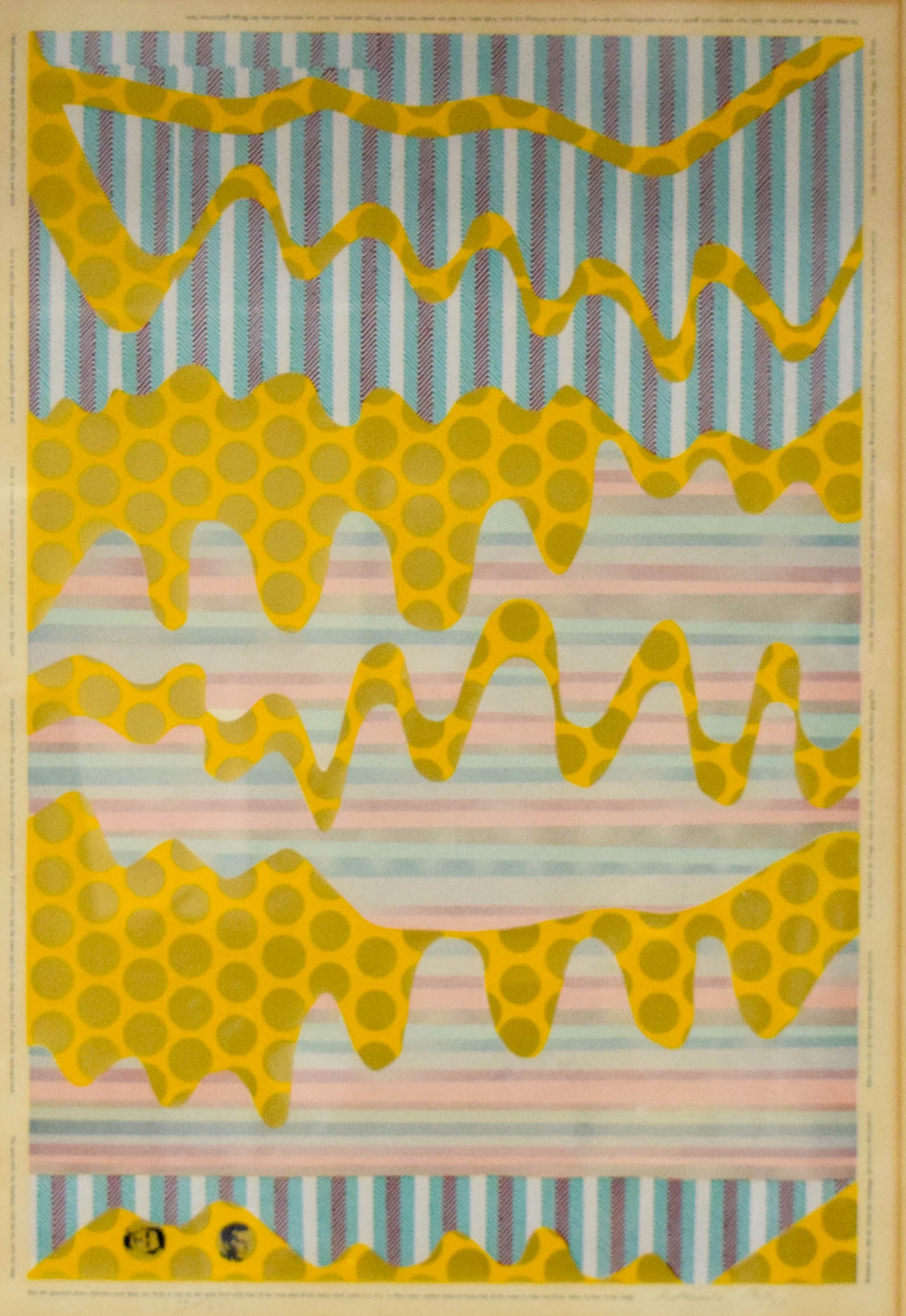 Eduardo Paolozzi Screenprint Abstract Composition: Eduardo Paolozzi (British, 1924 2005). Screenprint, abstract composition. Bordered by printed text in English and German. Signed in the lower right and numbered 10/65 in the lower center. 32" x 22" si
