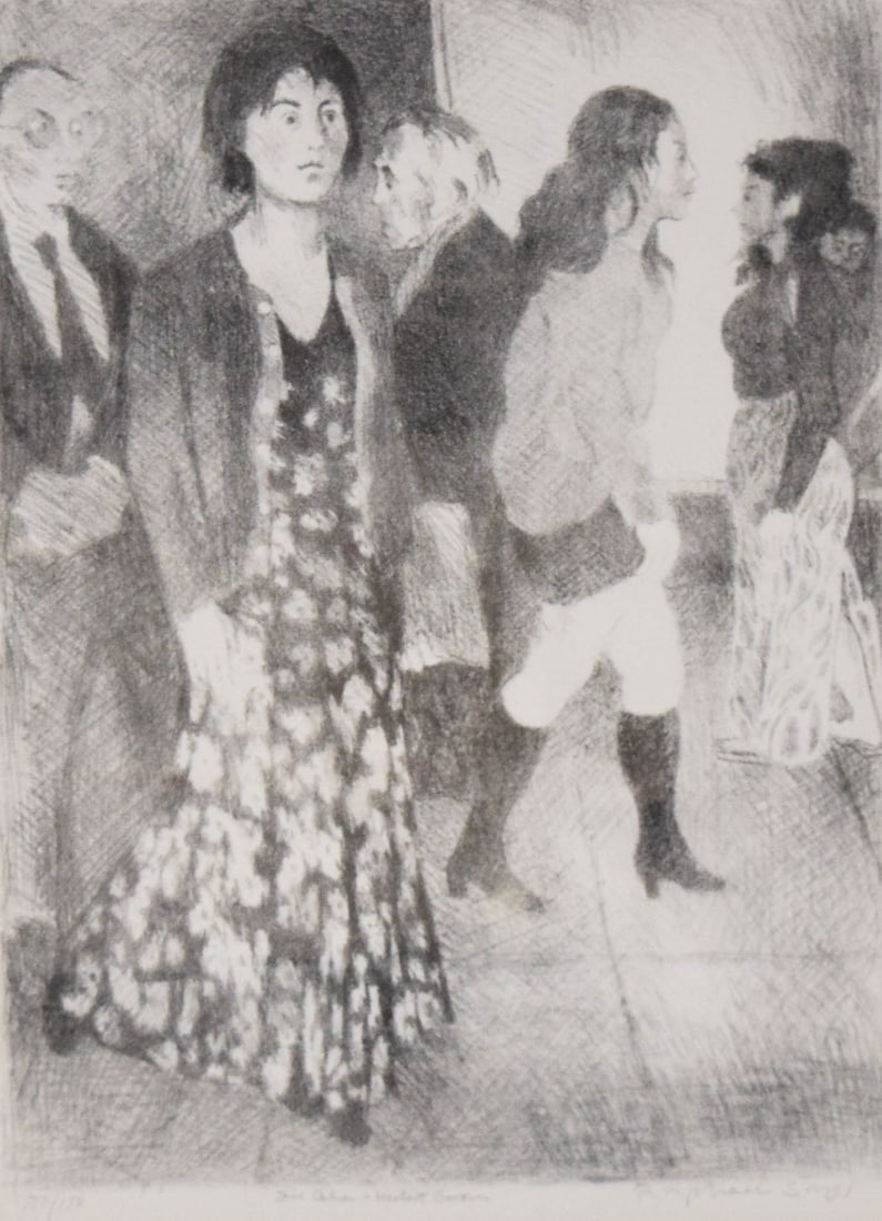 Raphael Soyer Lithograph Urban Street Scene (1 of 8)