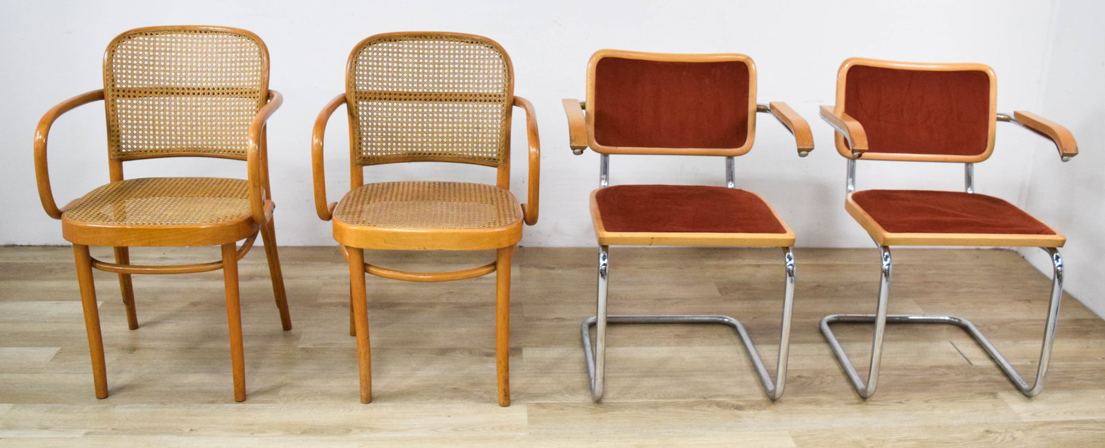 Group of 4 MCM Armchairs Incl Caned Bentwood and Cesca Style (1 of 12)