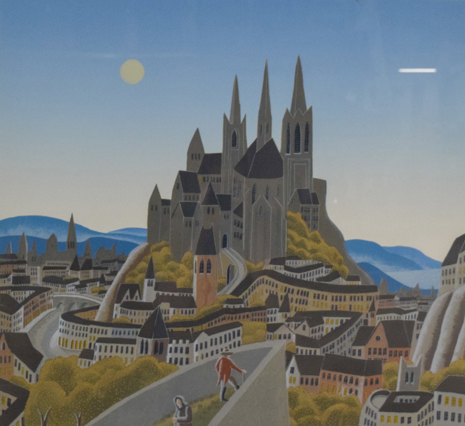 Thomas McKnight Serigraph Hilltop Cathedral Cityscape (1 of 7)