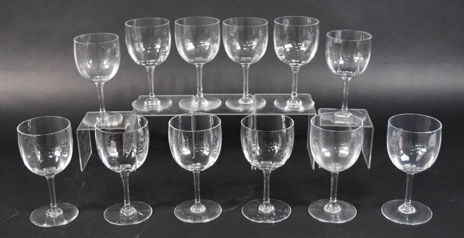 Set of 12 Baccarat Montaigne Optic Crystal Goblets (1 of 11)