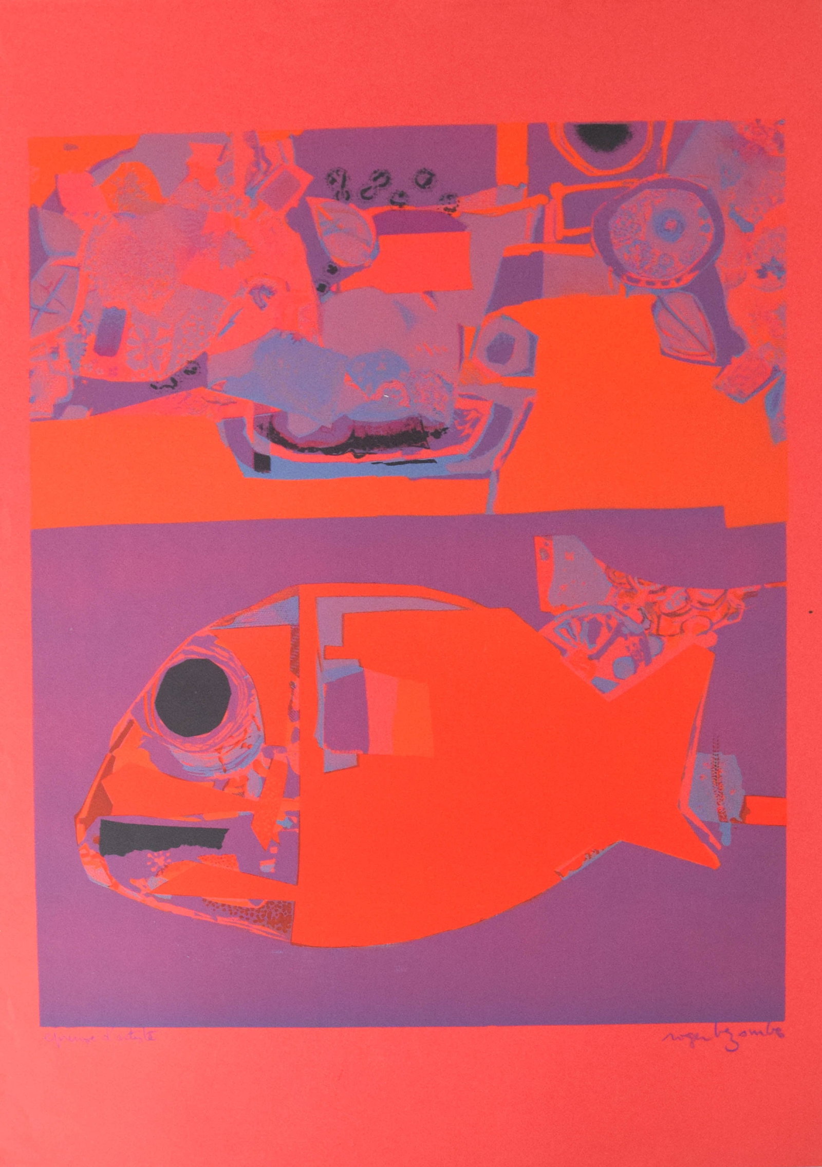 Roger Bezombes Artist's Proof Lithograph Red Fish (1 of 7)