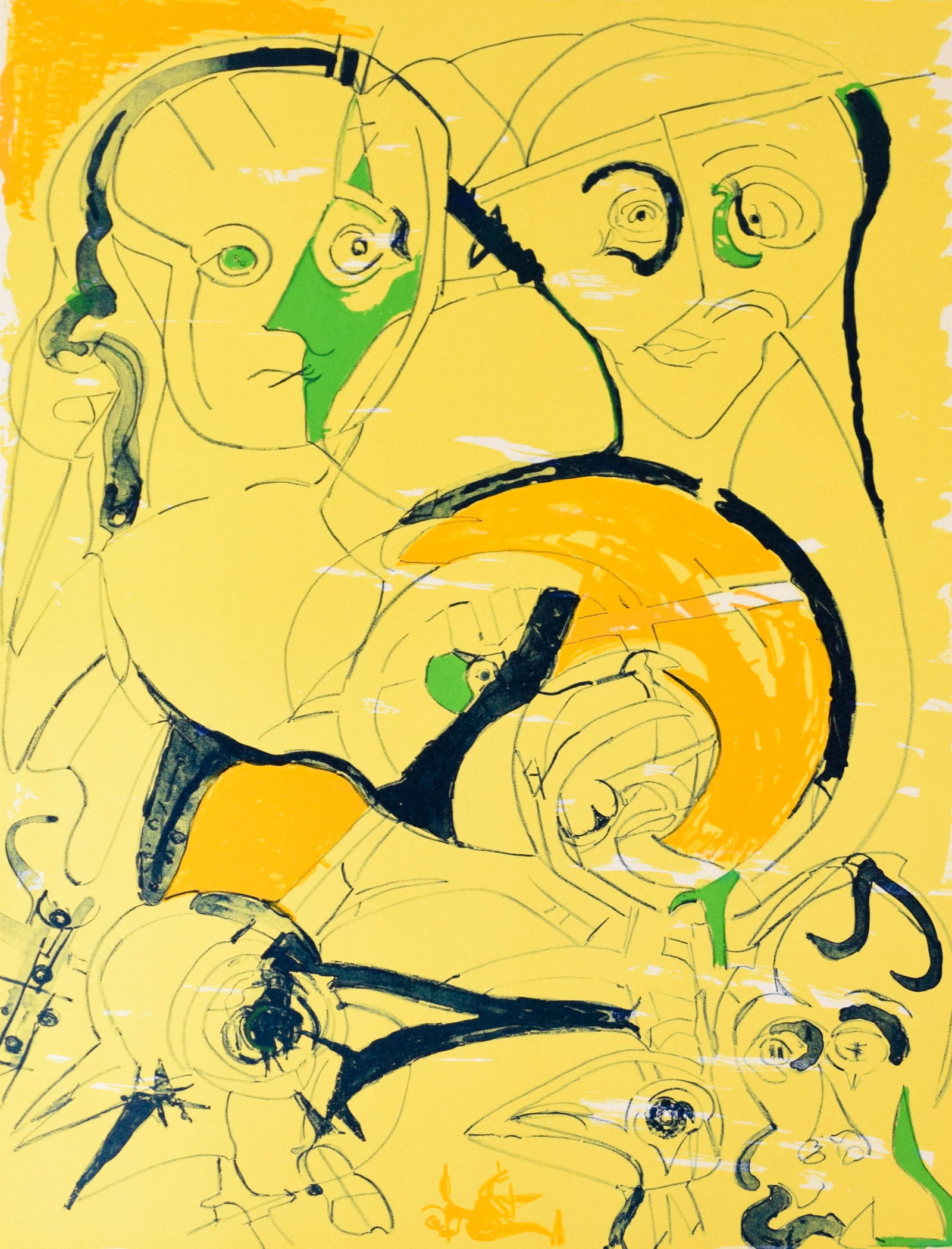 Herbert Gentry Color Lithograph Faced Faces (1 of 10)
