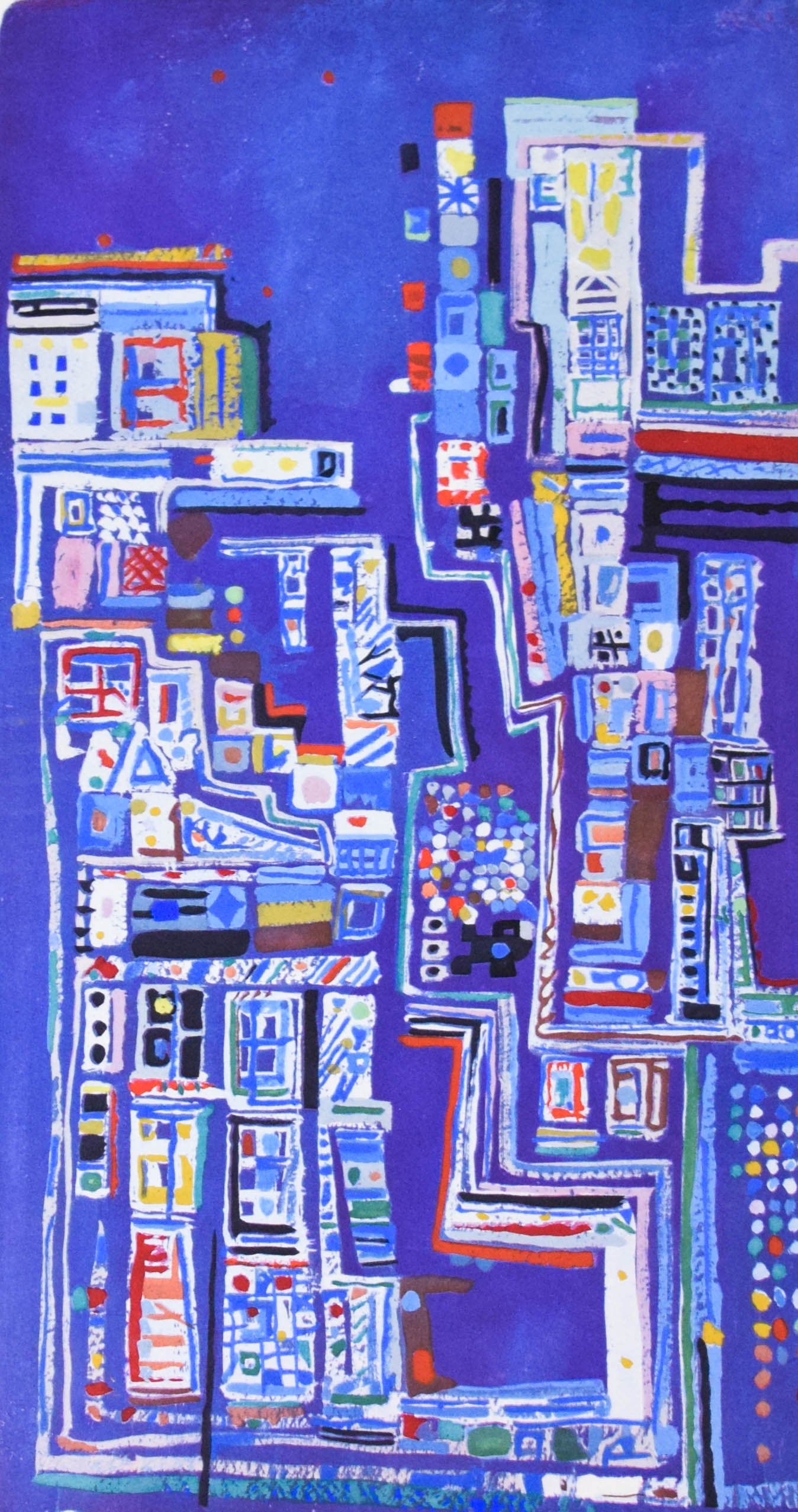 Maria Helena Vieira da Silva Lithograph Broadway: Maria Helena Vieira da Silva (Portuguese/French 1908-1992). Lithograph, Broadway. Pencil-signed Vieira da Silva lower right. Numbered 245/300 lower left. Blindstamped lower left. 20 1/4" x 10 1/4" ima
