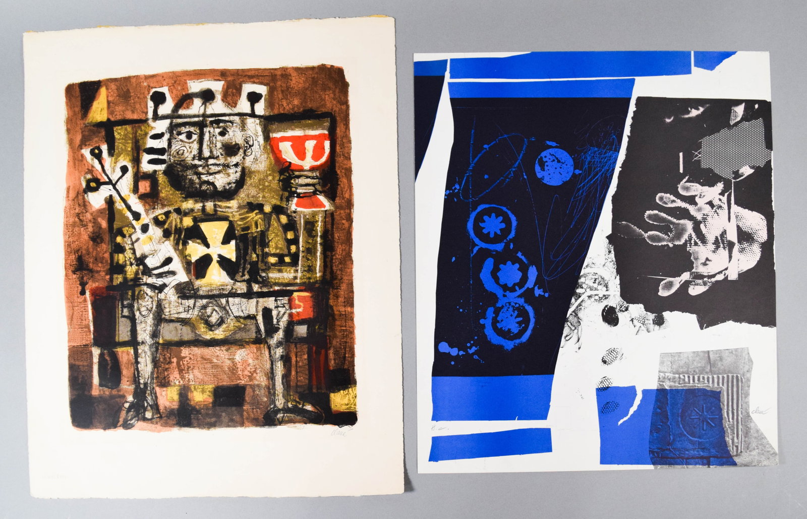 Antoni Clav?? Two Color Lithographs: Antoni Clave (Spanish, 1913-2005). Two color lithographs including Le Roi Boit. Pencil-signed Clave lower right and numbered 178/200 lower left. The second print is also pencil-signed at the right mar