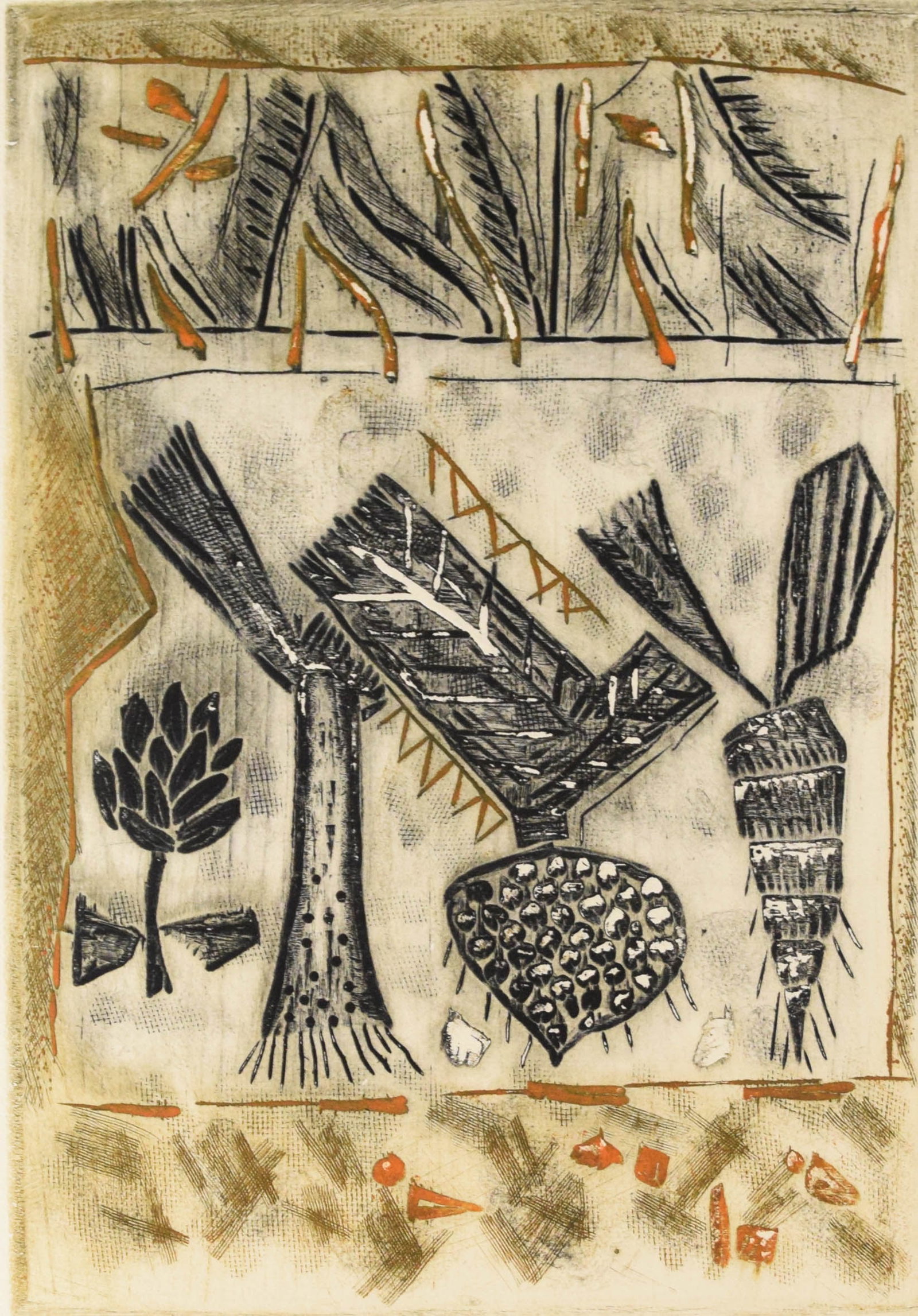 Louttre B. (Marc-Antoine Bissiere) Intaglio Print Legumes en Goguettes (1 of 8)