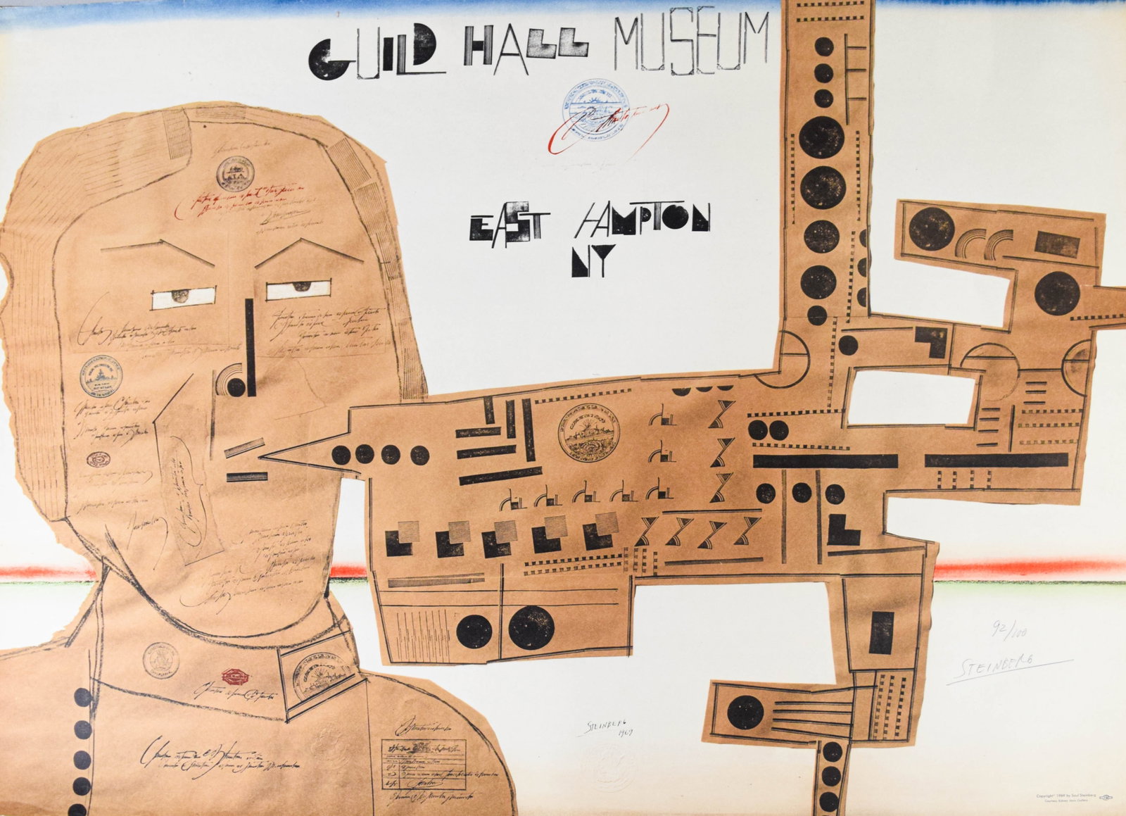 Saul Steinberg Lithograph Guild Hall Museum, 1969 (1 of 9)