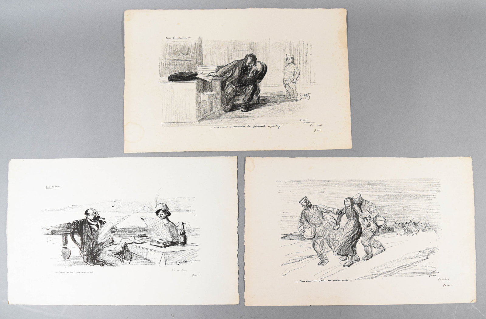 Jean-Louis Forain Group of 3 Satirical WWI Lithographs (1 of 19)
