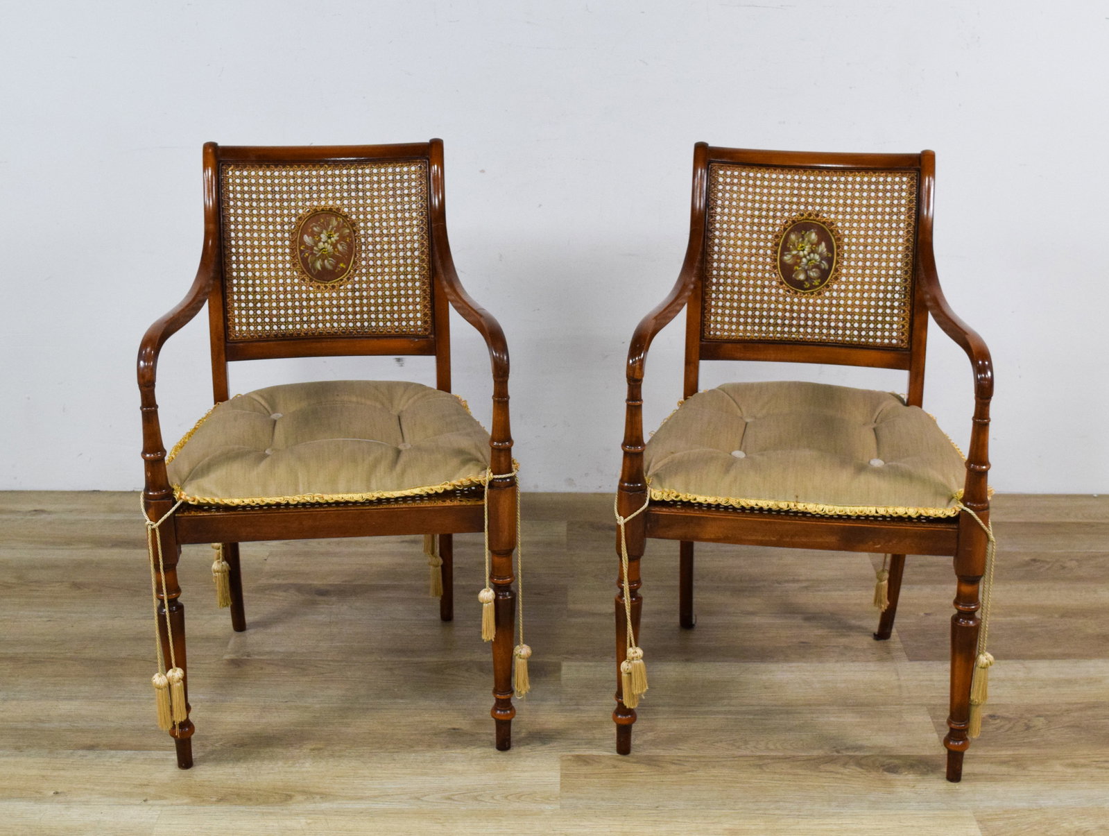 Pair of Louis XVI Style Caned Armchairs (1 of 5)