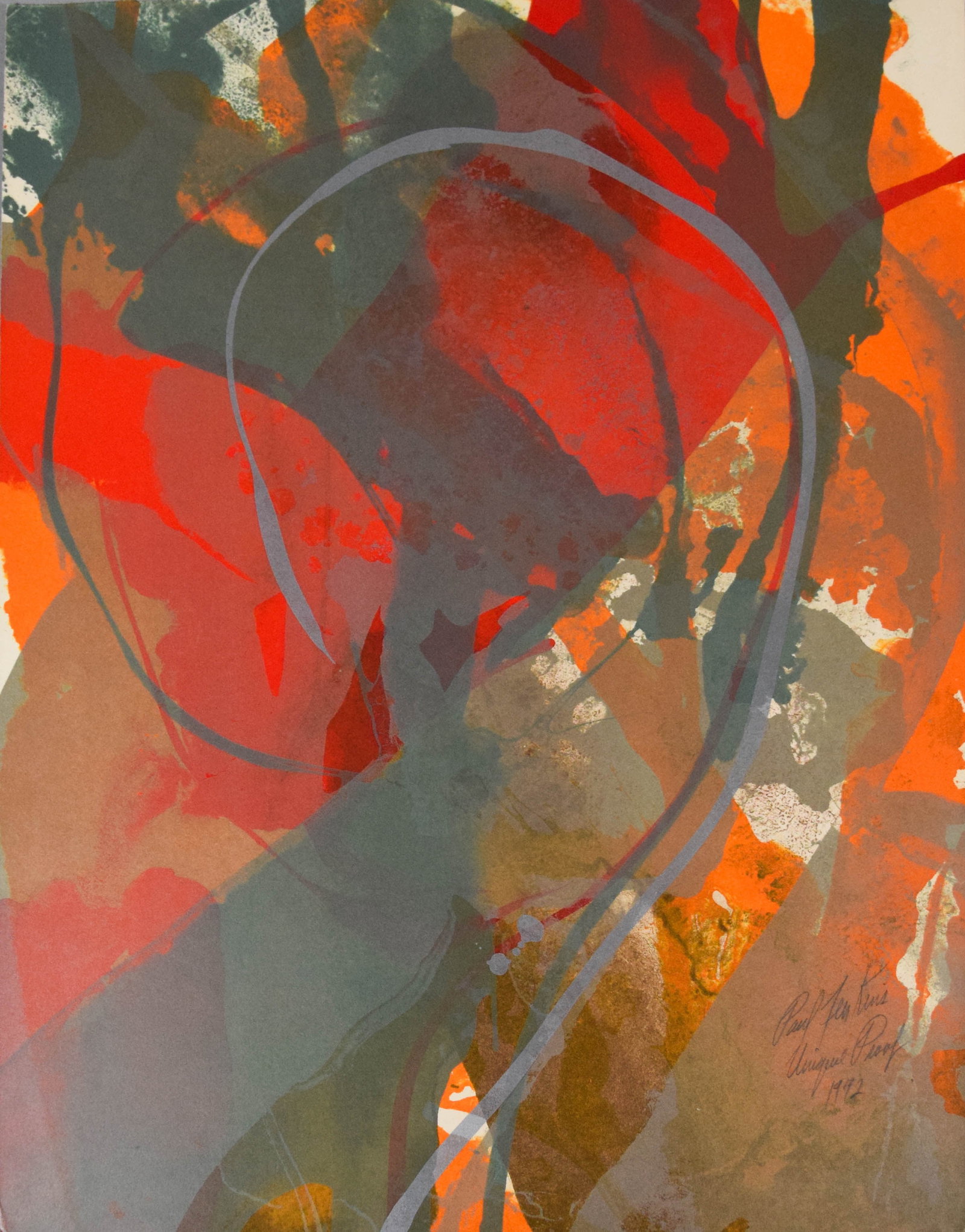 Paul Jenkins Screenprint Unique Proof Abstract Composition, 1972 (1 of 6)