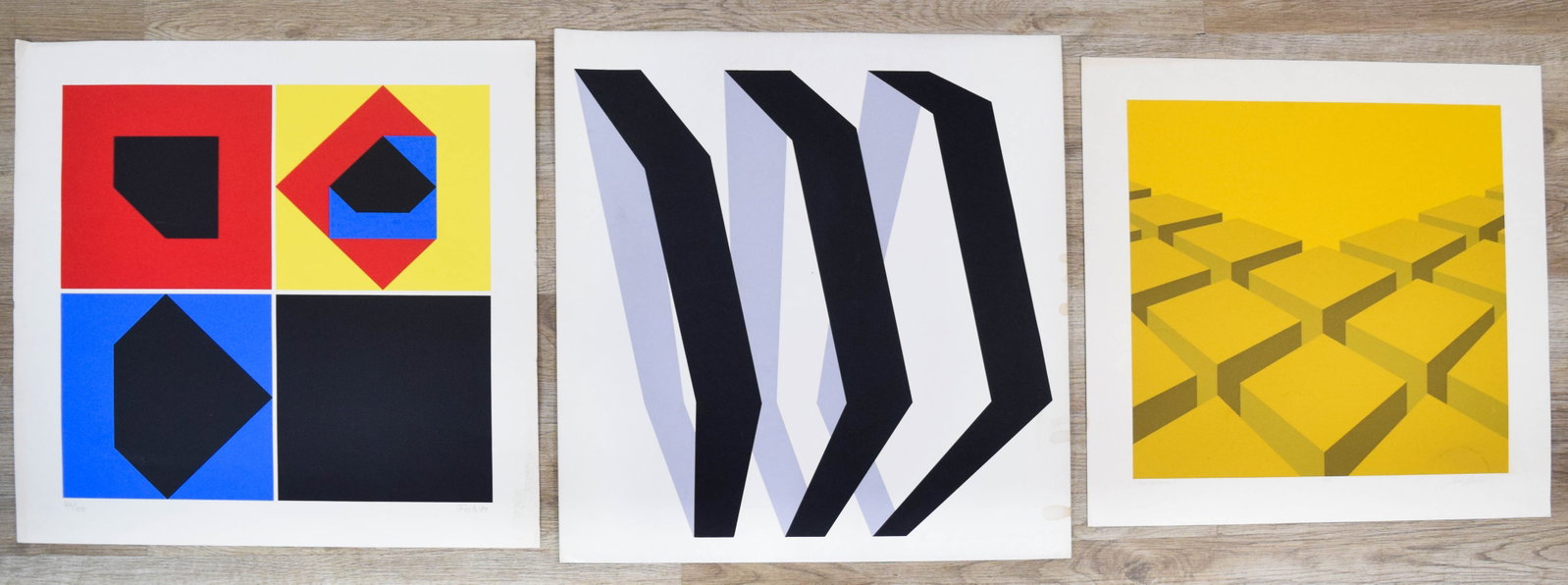 3 Abstract Geometric Screenprints by Kunibert Fritz, Jose Guillermo Castillo, and Marko Spalatin (1 of 14)