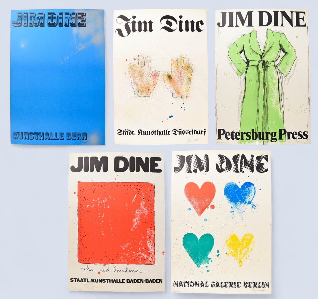 Group of 5 Signed Jim Dine Lithographic Exhibition Posters (1 of 20)